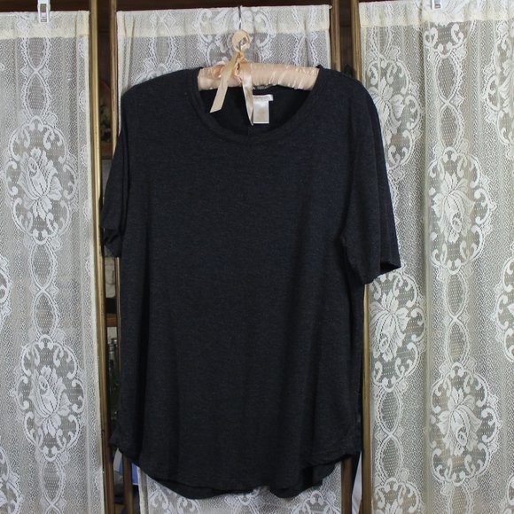 Ladies Matty M Split Back T-Shirt Heather Grey Size Large - Picture 1 of 5